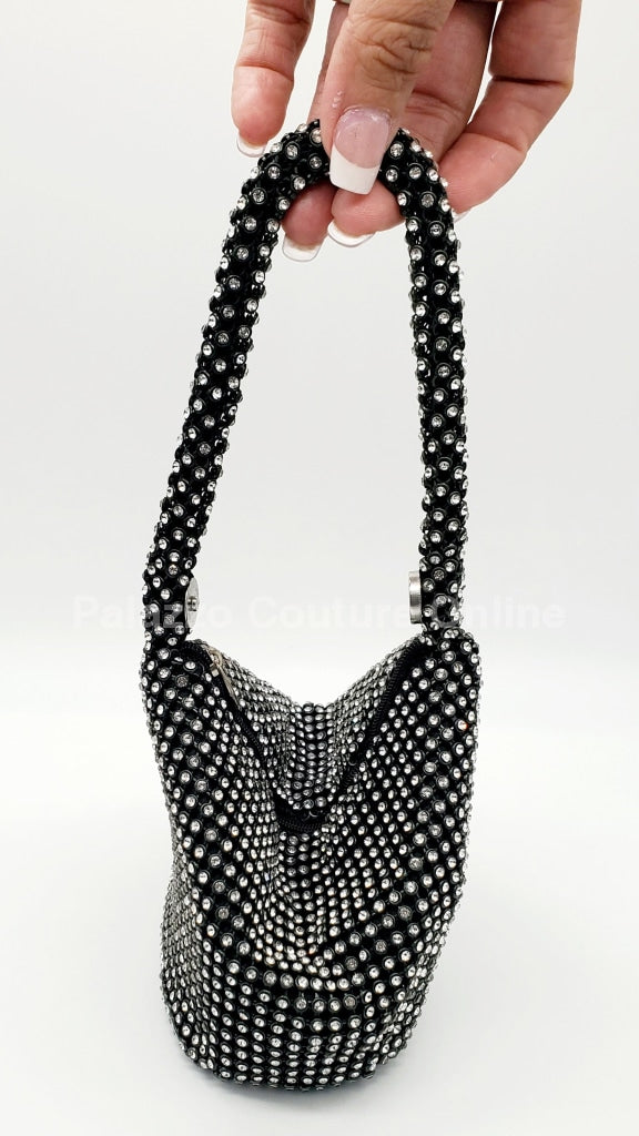 Soft Crystal Mesh Mini Hobo Style (Black) Hand Bag