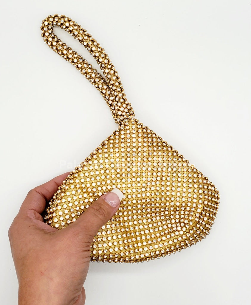 Soft Crystal Mesh Mini Hobo Style (Gold) Gold / 5×6 Hand Bag