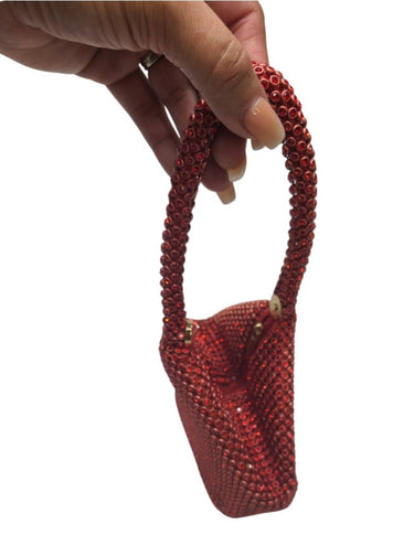 Soft Crystal Mesh Mini Hobo Style (Red) - Palazzo Couture Online