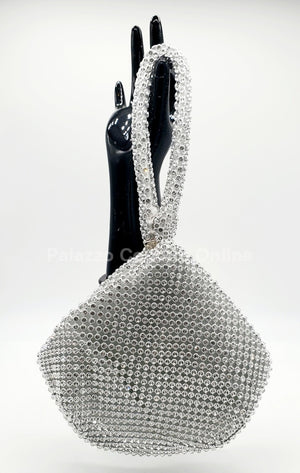 Soft Crystal Mesh Mini Hobo Style (Silver) Silver / 5×6 Hand Bag