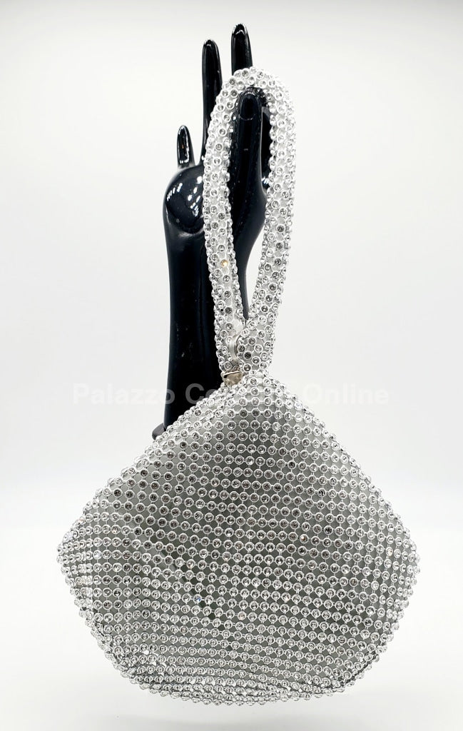 Soft Crystal Mesh Mini Hobo Style (Silver) Hand Bag