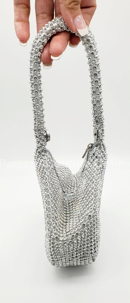 Soft Crystal Mesh Mini Hobo Style (Silver) Hand Bag