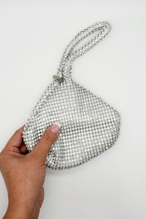 Soft Crystal Mesh Mini Hobo Style (Silver) Hand Bag
