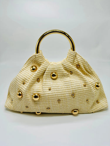 Soft Woven Tote Bag – Vacation Mode Tote (Ivory) - women's evening clutch
