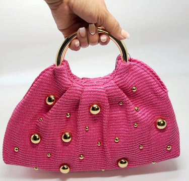 Soft Woven Tote Bag – Vacation Mode Woven Tote (Fuchsia) - stylish purse for going out