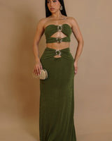 Solar Muse Skirt Set - Chartreuse - Palazzo Couture Online