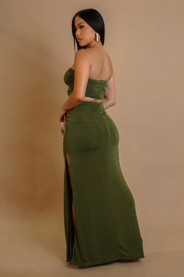 Solar Muse Skirt Set - Chartreuse - Palazzo Couture Online