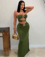 Solar Muse Skirt Set - Chartreuse - Palazzo Couture Online