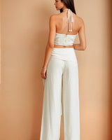 Soléa Bloom Floral Crochet Pant Set – Nude - Palazzo Couture Online