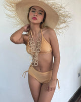 Solstice Serenity Two Piece Bikini (Gold) for women - bikini set by Palazzo Couture