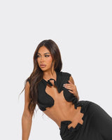 Soul Mate Cutout Skirt Set (Black) - Palazzo Couture Online