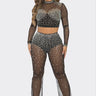 Sparkle Elegance Rhinestone Pants Set (Black) - Palazzo Couture Online