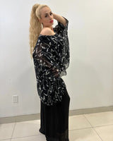 Stunning Black long sleeve shirt elegant fit for evening