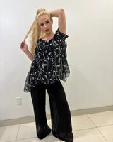 Women's Black long sleeve top from Palazzo Couture collection