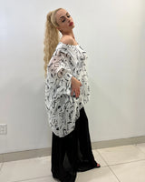 Elegant White elegant long sleeve top styled for going out