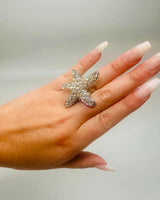 Starburst Crystal Ring (Silver) - stylish accessory for every outfit