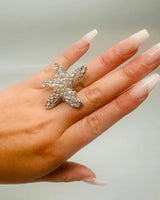 Starburst Crystal Ring (Silver) for women - fashion jewelry by Palazzo Couture