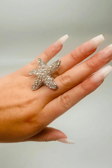 Starburst Crystal Ring (Silver) for women - fashion jewelry by Palazzo Couture
