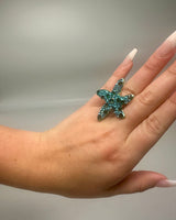 Starburst Crystal Ring (Turquoise) - Palazzo Couture Online