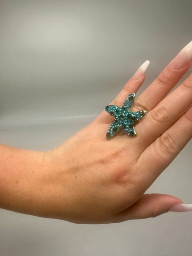 Starburst Crystal Ring (Turquoise) - stylish accessory for every outfit