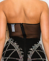 Stardust Elegance Rhinestone Romper - Palazzo Couture Online