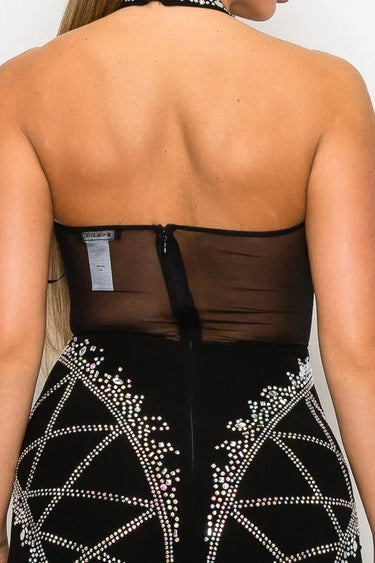 Stardust Elegance Rhinestone Romper - party romper for women