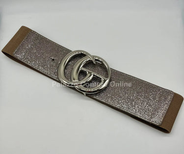 Stardust Plain Buckle, Elastic Belt (Lead) - Palazzo Couture Online