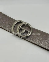 Stardust Plain Buckle, Elastic Belt (Lead) - women's statement waist belt accessory