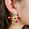 Starfish Gemstone Earrings – Vibrant & Playful Jewelry Design for women - fashion jewelry by Palazzo Couture