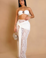 Starlit Crochet Luxe 2 - Piece Set - White - Palazzo Couture Online