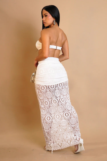 Starlit Crochet Luxe 2 - Piece Set - White - Palazzo Couture Online