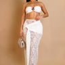 Starlit Crochet Luxe 2-Piece Set- White front view showing complete two piece skirt set