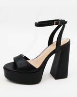 Starlit Heels PU Boa - 02 (Black) - Palazzo Couture Online