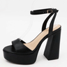 Starlit Heels PU Boa - 02 (Black) - Palazzo Couture Online
