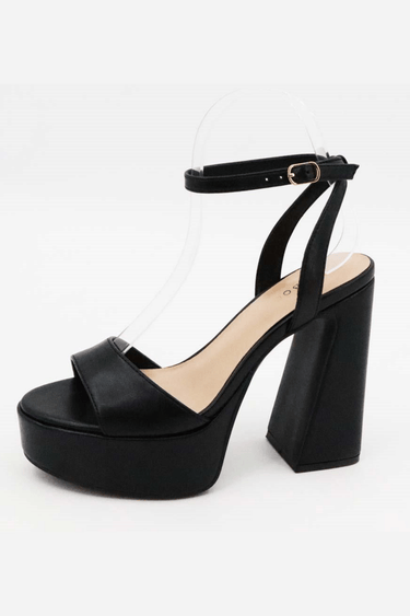 Starlit Heels PU Boa - 02 (Black) - Palazzo Couture Online