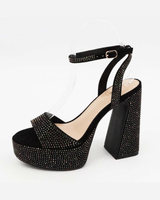 Starlit Heels Rhinestone Boa - 02x (Black) - Palazzo Couture Online