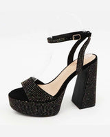 Starlit Heels Rhinestone Boa-02x (Black) for women - stylish heels by Palazzo Couture