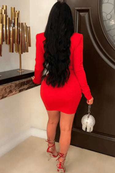 Starlit Shimmer Mini Dress(Red) close up detail of elegant design