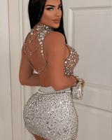 Starry Night Skirt and Top Set - Silver - Palazzo Couture Online