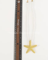 Statement Metal Starfish Rope Chain Necklace (Gold) - chic women's accessory