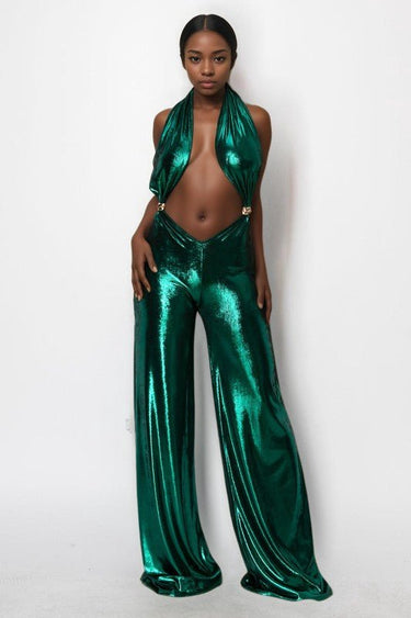 Stellar Glam Jumpsuit (Hunter Green) - Palazzo Couture Online