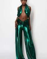Stellar Glam Jumpsuit (Hunter Green) for women - stylish jumpsuit by Palazzo Couture