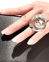 Sterling Silver Ring – Elle Mirage Collection Precious Bezel Design - women's statement jewelry