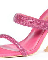 Studded Platform Open toe High Heels (Pink) - Palazzo Couture Online