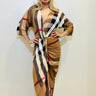Stylish Classy Midi  Dress front view showing full midi length silhouette