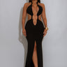 Sultry Cut - Out Ring Maxi Dress - Black - Palazzo Couture Online