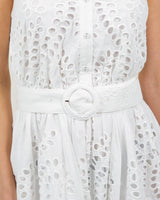 Summer Breeze Eyelet Mini Dress - Ivory - Palazzo Couture Online