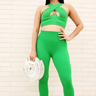 Summer Breeze Top & Leggings Sculpting Set (Green) - Palazzo Couture Online