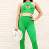Summer Breeze Top & Leggings  Sculpting Set  (Green) front view showing complete two piece pant set