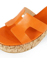 Summer Platform Heels Slide Sandals (Orange) - Palazzo Couture Online
